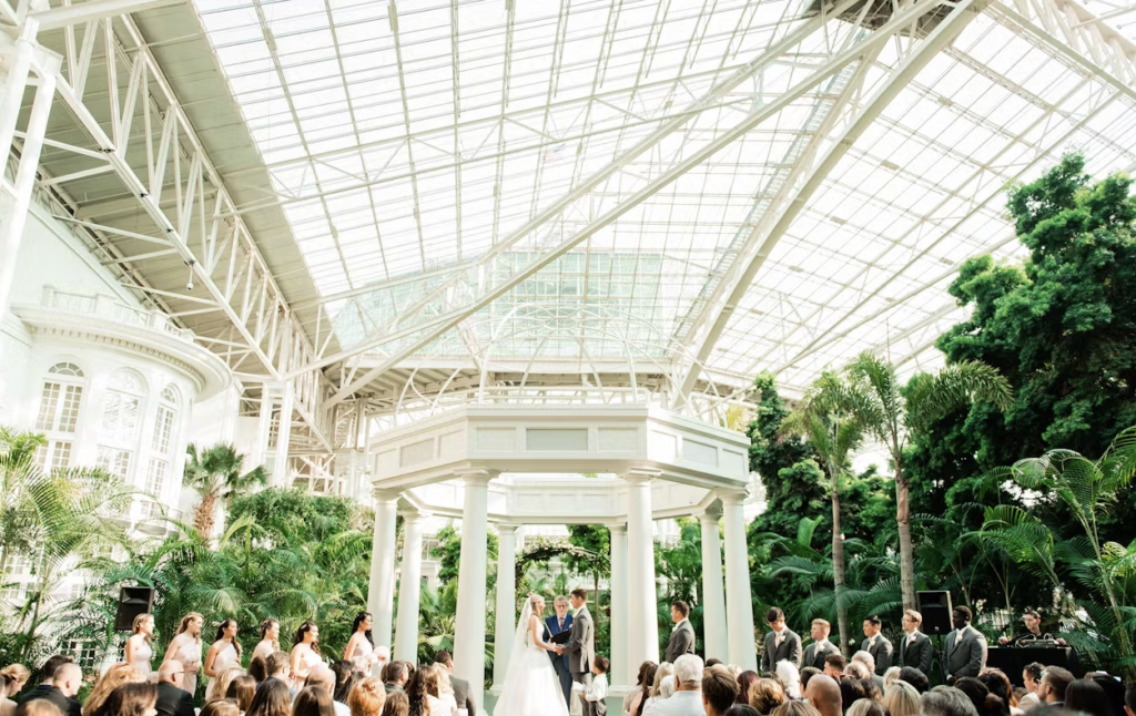 Midwest botanical wedding venues indoor greenhouse